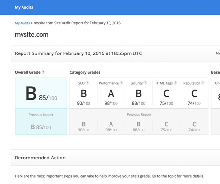 Alexa Site Audit Redesign